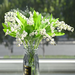 Hoa Giả Hoa Linh Lan 1 cành 4 nhánh trang trí làm hoa cưới decor phòng siêu Hoa Lan chuông nhựa để bàn