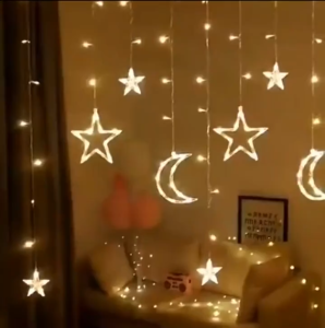 NUVOX Christmas Window Curtain Lights String Lights with 8 Flashing Modes Ramadan Decoration for Indoor Outdoor Window Decoration