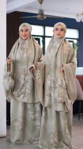 DYANA PRAYER SET 2in1 / Mukena Maxmara Premium Alat Sholat Travel Lasercut Gelombang Renda / Mukenah Travelling / Telekung Hari Raya/Resleting Dagu/ Finishing Lasercut / Hampers Lebaran/ Kado Hadiah /