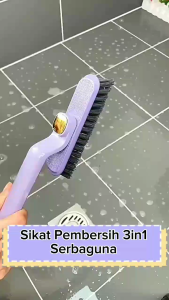 Sikat Toilet 3in1 + Pinset Penjepit / Alat Pembersih Lantai Kamar Mandi WC Celah Sudut Ubin Kaca Keramik Serbaguna / Cleaning Brush Gagang Panjang Fleksible Dapat Diputar 360° / Peralatan Kebersihan Rumah Tangga Praktis Multifungsi - GP Mall