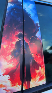 COSTUM GAMBAR SUKA SUKA Stiker Variasi pilar pintu jendela mobil Variasi kanan Kiri Bahan Vinyl