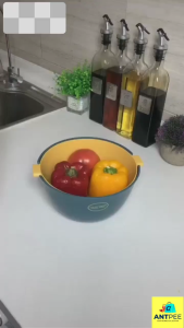 𝐀𝐍𝐓𝑃𝐸𝐸 𝟑 𝐢𝐧 𝟏 𝐂𝐮𝐭𝐭𝐢𝐧𝐠 𝐁𝐨𝐚𝐫𝐝 𝐅𝐨𝐥𝐝𝐚𝐛𝐥𝐞 🐜 Vegetable Washing Basket Drainage Papan Pemotong 折叠砧板 kitchen