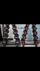 ADSports 22.5KG Commercial Grade Round Head Dumbbell Rubber Coated With Iron Cast Dumbbell 圆头橡胶包铁铸哑铃