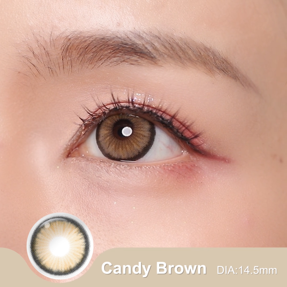 【0.00~-6.00】Magister Contact Lens with  power Diamond 14.5MM Big Eye Lens Contact Lenses Candy Brown 美瞳 Hot-selling series