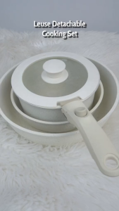 LEUSE Non Stick Frying Pan cookware set 5 Pcs Handle Removable PFOA Free Suitable all stoves