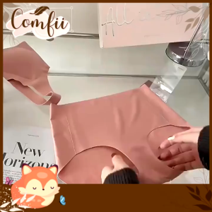 Comfii【Free Size 40-65Kg Bra Set Box】Womens Breathable Vest Seamless Underwear Cover Antibacterial Seluar Dalam