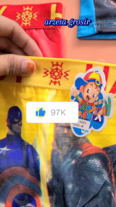 3Pcs 6Pcs Celana Dalam Anak Laki Laki Celana Cowok Model Boxer Anak Karakter Celana dalam anak pendek