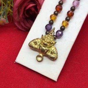 สร้อยคอพลอยมณีใต้น้ำนพเก้า ห้อยพระได้ 4 องค์ ความยาว 26 นิ้ว สร้อยคอทองเหลือง งานดิบไม่ชุบ พร้อมส่ง