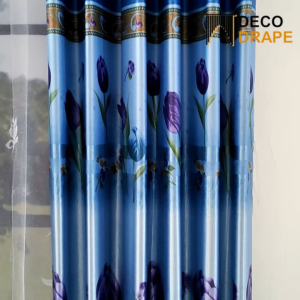 Gorden Murah Cuci Gudang Kain Blackout Mewah Motif Bunga Tulip Model Smokring