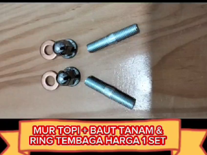 BAUT TANAM + MUR TOPI KNAPOT M7 (kunci 10/Baut 11) MOTOR BAUT 11 BEAT TAHUN 2020 SCOOPY TAHUN 2021 CB MEGA PRO TIGER HARGA 2 PASANG
