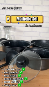 Panci Anti Lengket Marble Asta Marbello Set Lengkap 7 Pcs