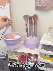 ซิลิโคนพับแปรงแต่งหน้า ชุดทำความสะอาดความงาม อ่างซิลิโคนล้างแปรง สําหรับทําความสะอาดแปรงแต่งหน้า  ชามซิลิโคนล้างแปรงแต่งหน้า พับได้. ที่ล้างแปรงแต่งหน้า