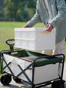 Folding Wagon Trolley Can EXT Large Capacity Trolley Outdoor Camping Beach Shopping Trolley Cart Home Tool Trolley Carts