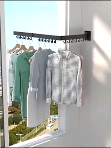 【Ready Stock】Aluminum Alloy Drying Rack Foldable Balcony Wall-Mounted Clothes Hanger Windows Clothes Drying Rack Space Saver Drying Rack Retractable Laundry Drying Hanger Collapsible Balcony Drying Rack 372 Ratings