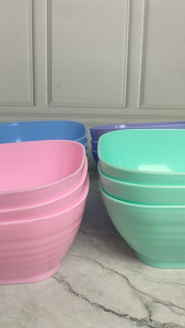 Mangkok Plastik Jumbo Mangkok Segi Wonderfull Mangkok Segi Ulir 572 Soft (12 PCS) MANGKUK RAMEN PLASTIK SEGI EMPAT NEW CORNELIUS SERBAGUNA