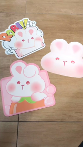 Mouse Pad Karakter Gambar Laptop Komputer PC Anak Perempuan Kelinci Pink Bahan Kulit Robot RP07