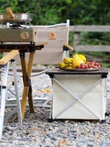 ROCKBROS Camping Table Aluminum Alloy Ultra-light Outdoor Picnic Folding Table Anti--slip Portable Multi-function Barbecue Table with Strage Bag