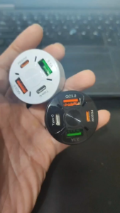 Tẩu sạc nhanh ô tô 4 cổng hỗ trợ sạc nhanh QC3.0 và PD20w Tẩu sạc ô tô 12V 24V