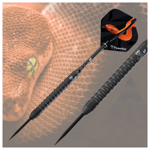 BULLS STEEL TIP DARTS - 25G MAMBA M3 BLACK TITANIUM 97% TUNGSTEN DART SET ORIGINAL STEEL DART