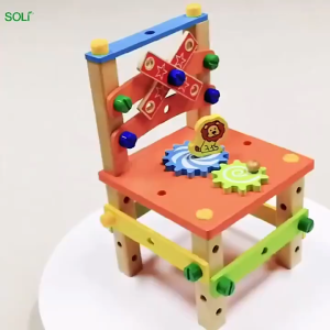 ของเล่นต่อเก้าอี้ไม้ เสริมพัฒนาการ เก้าอี้Luban ฝึกทักษะสมอง ของเล่นไม้เสริมพัฒนาการ