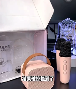 K1 speaker karaoke Mini Portable Speaker Bluetooth with 2 Microphone Changing Voice Sound and RGB LED Light