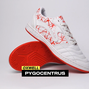 Oxwell Pygocentrus Sepatu Futsal Pria Warna Putih Merah Berkualitas - Brand Lokal