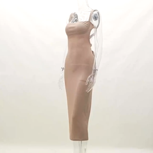 Summer long beige dress for women Casual dress plus size dress elegant dress for women dress