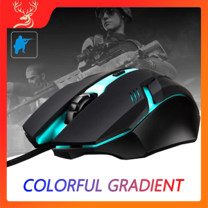 MG05 Mouse Gaming USB Receiver RGB Colorful 7 LED Light Aksesoris Komputer Mouse Kabel