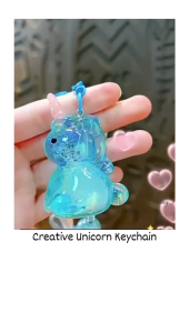 YY.(1pc) Unicorn Keychain/Bag Keychain/Creative Acrylic Bunny Keychain/color Gradient Long Ears Bunny Keychain.