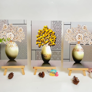 TENNESY Hiasan Dinding Pot Bunga Aesthetic 20x30cm Dekorasi Dinding Kamar Tidur Pajangan Kayu Rumah