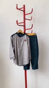 Tabina Setelan Koko Lengan Panjang Anak Laki-laki Seri Khalid usia 2 hingga 16 tahun Katun Madina