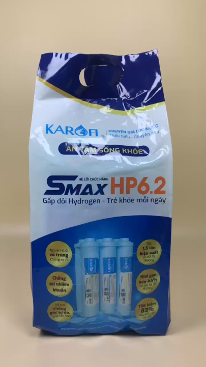 Bộ 6 Lõi Lọc Smax HP 6.2 KAROFI Hiệu Suất Cao MẪU MỚI NHẤT Dùng Cho Các Máy KAQ-U05, KAQ-U95, KAQ-P95, KAQ-O07, KAD-D88...