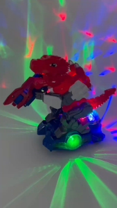 ของเล่นหุ่นยนต์ไดโนเสาร์ มีไฟมีเสียงเพลง สีสันสวยงาม