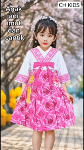 daster anak hanbok korea bahan vistaterry tebal lembut