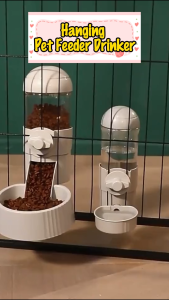 Hanging Pet Feeder Drinker Cat Dog Cage Food Water Dispenser Mangkuk Bekas Makanan Air Minuman Gantung Sangkar Kucing Anjing Arnab Binatang
