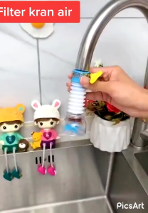 Sambungan Kran / Penyambung Kran Wastafel Elastis Flexible Filter Air Anti Splash Putar 360