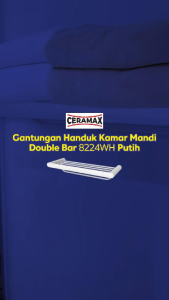 Ceramax Gantungan Handuk Kamar Mandi Double Bar 8224WH Putih