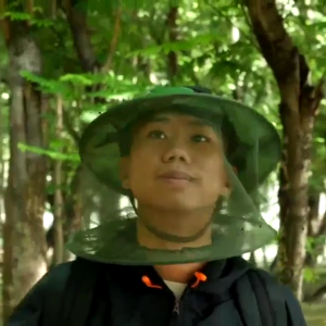 หมวกตะข่าย หมวกชาวสวนกันแมลง พร้อมส่ง กันผึ้ง ยุง และ แมลง หมวกเดินป่า หมวกป้องกันแมลงสีเขียวลายพราง