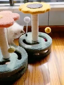 Cat Tree Play Bed Scratcher House Toy For Kitten Cat Tree Toy Scratcher Sisal Cat Toy W/ Ball 猫爬架 猫跳台