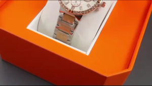 Paket Box Exclusive Big + Paperbag / Jam Tangan Guou Permata VA-945SNA / Jam Tangan Fashion Wanita Tali Rantai Diameter 38 cm