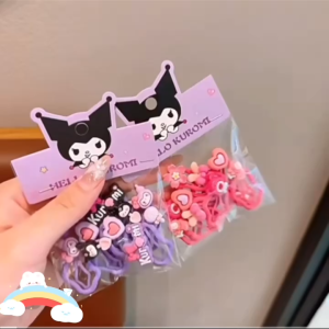 Set 10 kẹp mái hình mây đính charm hoạt hình Gấu dâu Sanrio Kuromi Melody Cinnamoroll đáng yêu cho bé gái Dumi Shop
