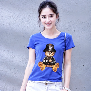 Charming เสื้อแฟชั่นเกาหลี เสื้อยืด หมี ทรงสลิมอวด หุ่นสวย รุ่น C812