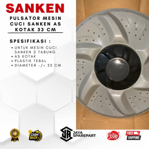 PULSATOR MESIN CUCI SANKEN AS KOTAK 33 CM PULISATOR SANKEN 2 TABUNG