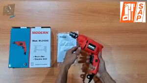 Mesin Bor Listrik 10mm Tangan Kayu Besi Electric Drill MODERN M-2100C 350watt 10mm Drill