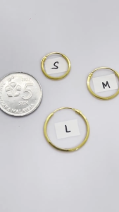 MJ Jewellery 375/9K Gold Plain Round Earrings S77A