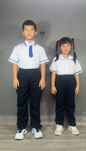 Quần học sinh cho bé trai và gái màu xanh đen loại hàng chuẩn đẹp chất vải Tuyết và Bố tốt cấp 1 2 VNO134