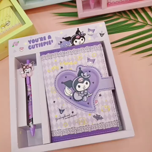 Set Buku Notes dan Pulpen Karakter SANRIO / Paket Notebook Sanrio dan Bolpoin Kartun / Notes Cover Magnet Karakter Sanrio