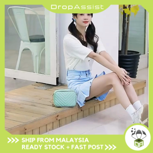 DROPASSIST 1957 READY STOCK V Pattern Embroidered Chain Crossbody Small Square Bag Casual