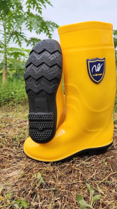Sepatu Boot Karet Safety Kuning Bot Boots Tinggi Proyek Banjir Cor Kebun
