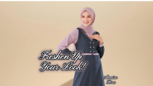 BAJU CANTIK DRESS REMAJA GAMIS DAILY OUTFIT CASUAL WANITA ETHICA AYUMI 380 CROWN BLUE FRESH & YOUNGER